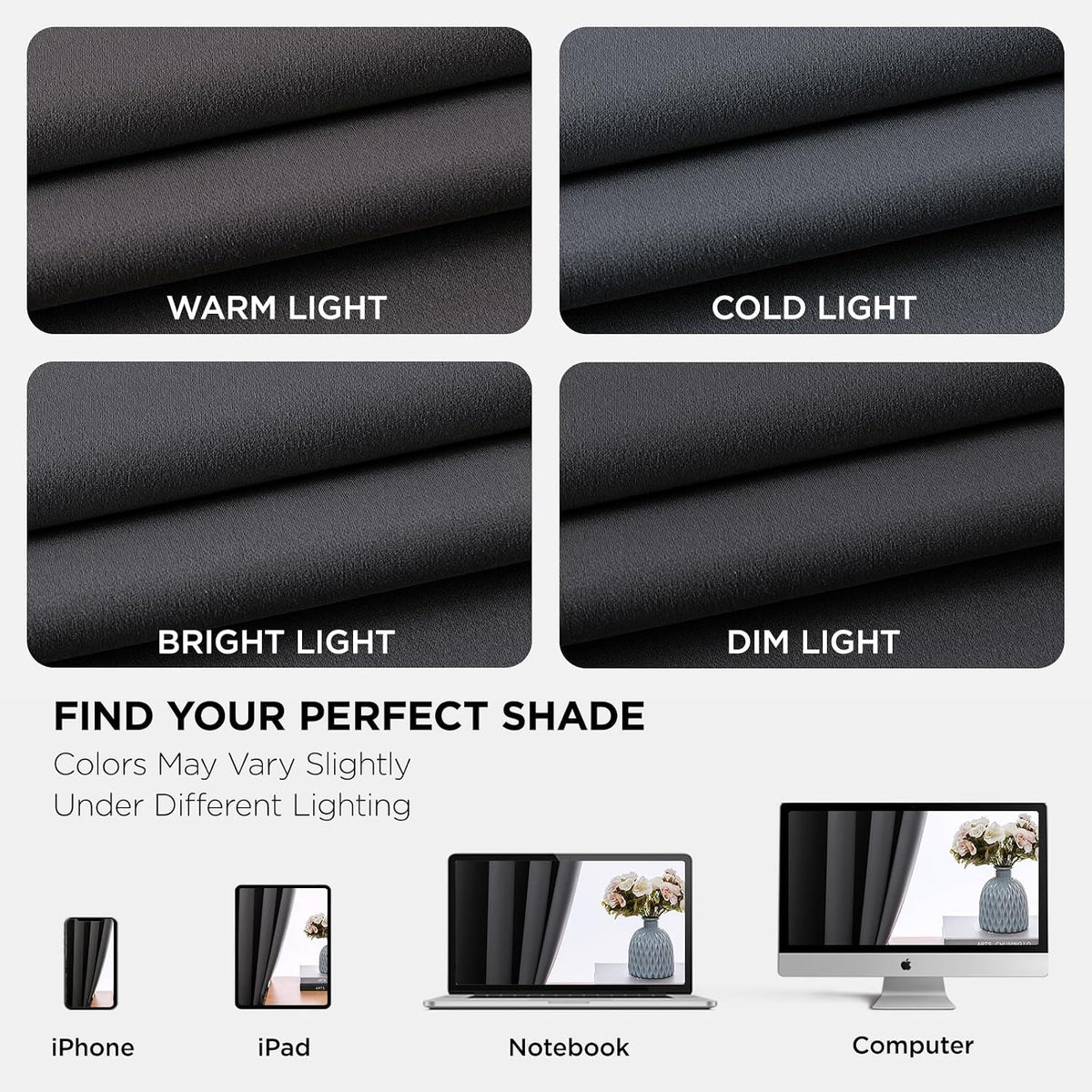 Joydeco Blackout Curtains 72 Inch Length, Grey 52 ×72 Curtains for Bedroom, Thermal Insulated Long Curtains & Drapes 2 Burg, Room Darkening…