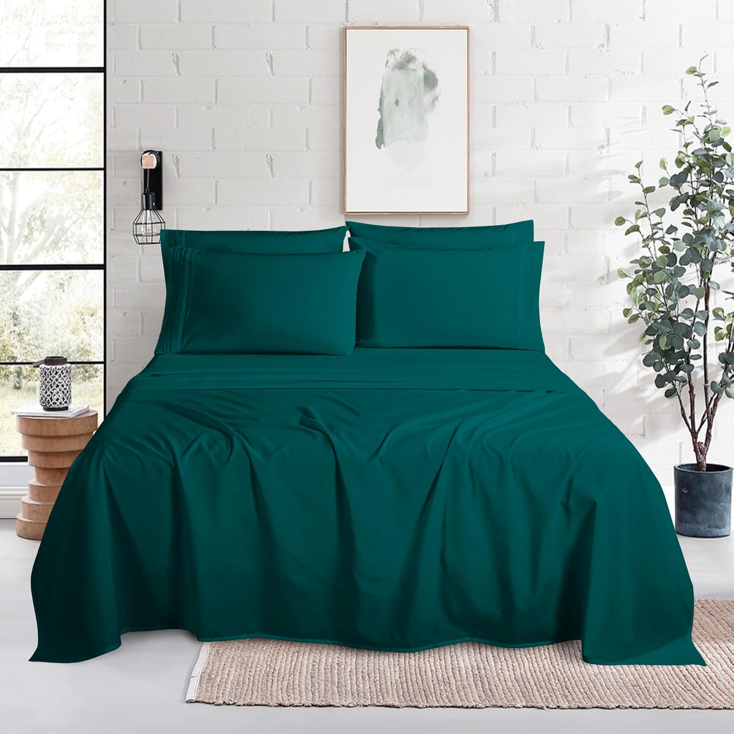 MocassiLuxuryBedding Mocassi Luxury 4-Piece Sheet Set, Ultra Soft 1800 Hotel Quality Microfiber Sheet Set, Fits Mattresses Up to 18 to 24 I…