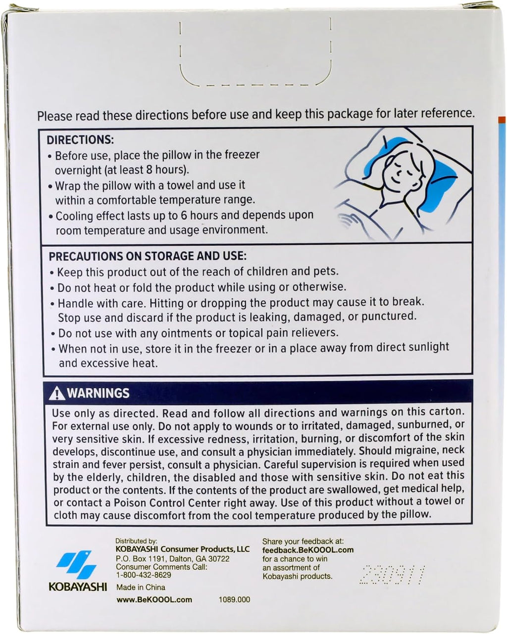 BeKOOOL Cooling Soft Gel Pillow - Reusable Cooling Relief from Migraines, Neck Strain and Fever - Up to 6 Hours of Cooling, Ready to Use…