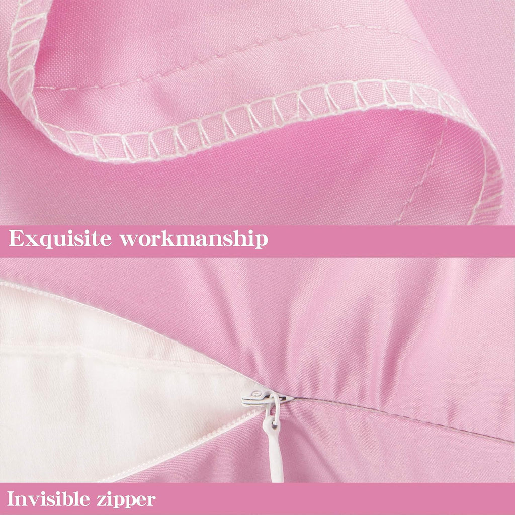 Ntbay Zippered Satin Pillow Cases for Hair and Skin, Luxury Standard Hidden Zipper Pillowcases Set of 2, 20x26 Inches, Light Pink 26 Inches…