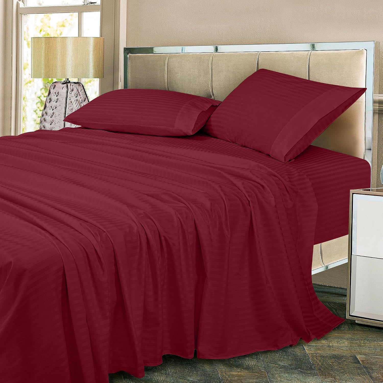 Royalelinens ROYALE LINENS 300 Thread Count 100% Long Staple Combed Cotton Printed Sheet Set - 3 Piece Twin Bed Sheets - 1 Fitted, 1 Flat &…