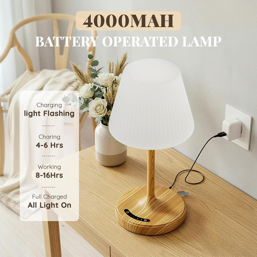 Audles Shower Lamp Waterproof Bathroom Lamp for Inside Shower Bathtub, Rechargeable Cordless Table Lamp with 4000mah Battery, Touch Dimmabl…