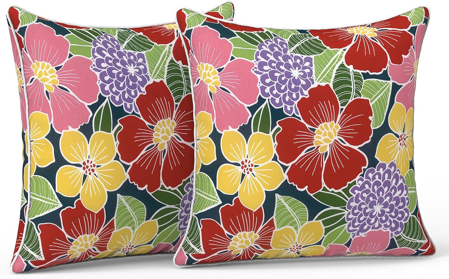 LVTXIII Outdoor Throw Pillow Covers Set of 2, Patio Waterproof Pillow Cases Fade Resistant Accent Pillow Covers for Home and Garden…