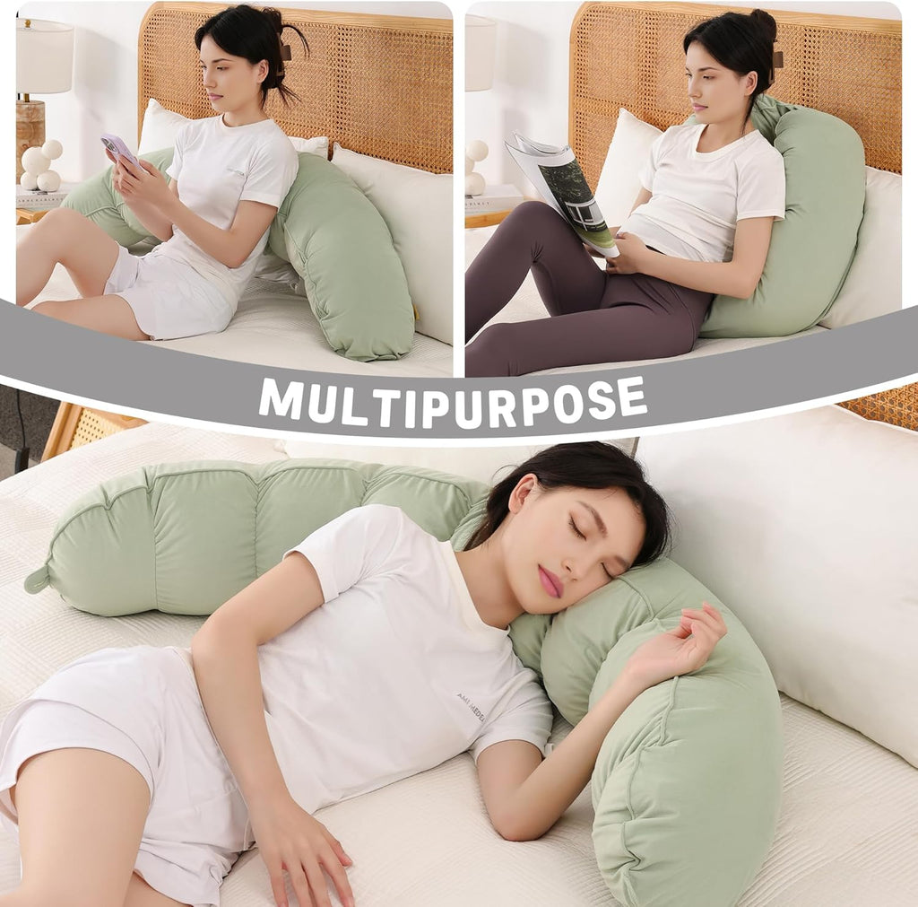 Peallow(Pat. Pend) – Long Round Body Pillow for Adults, Bolster Pillow for Sleeping, Soft and Supportive Pillow for Sleeping & Lumbar…