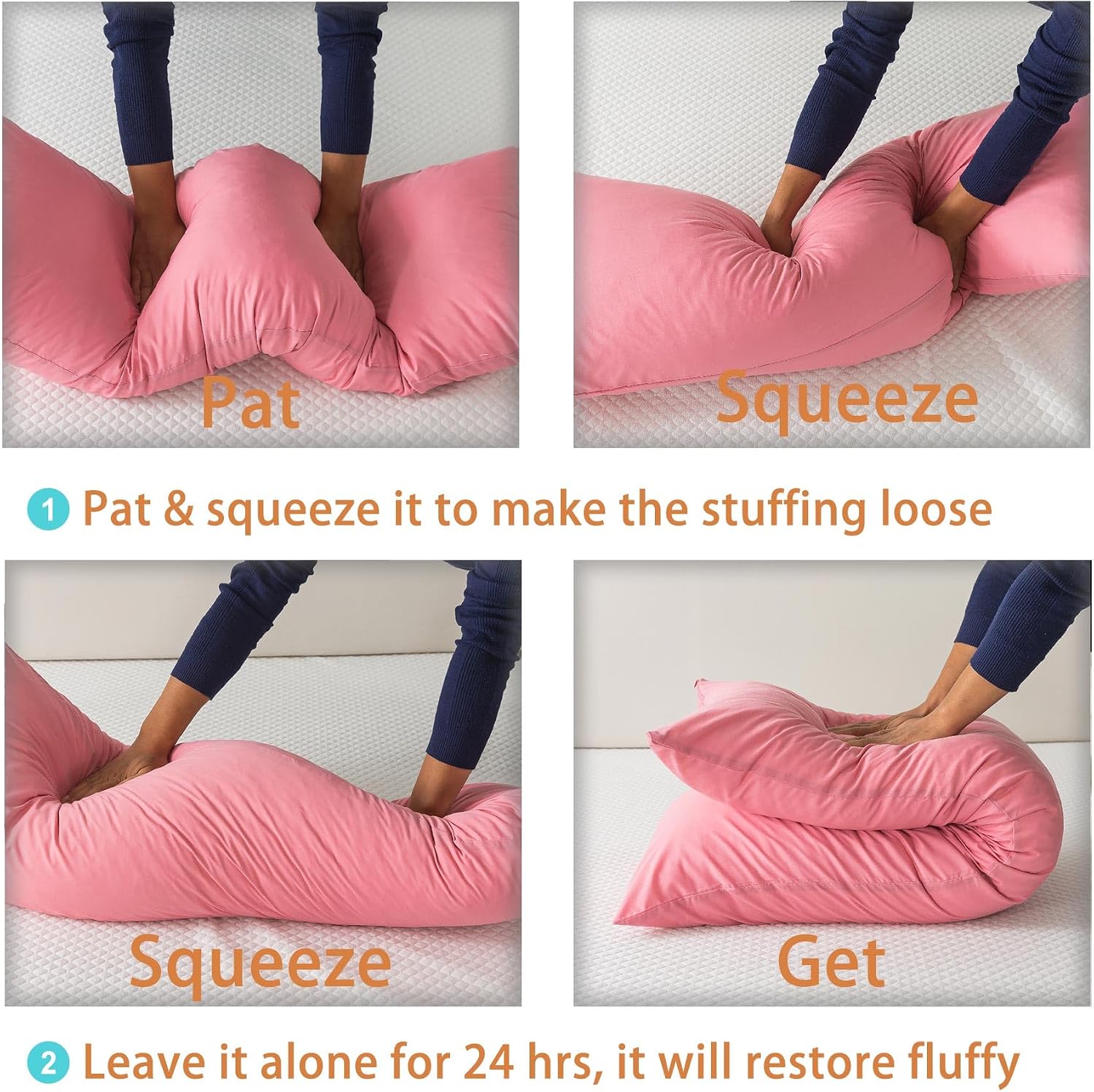 WhatsBedding Memory Foam Body Pillow with Breathable Zippered Cotton Cover, Full Body Pillow for Adults, Long Pillow for Sleeping, Firm Pil…