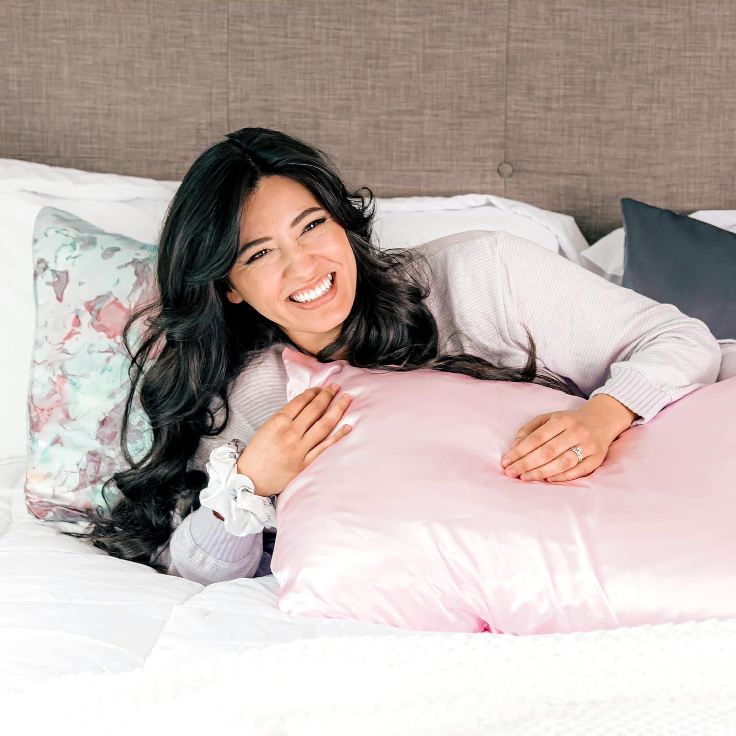 MorningGlamour Morning Glamour Satin Pillowcases for Hair & Skin, Similar to Silk, King Size Set of 2, Cooling Pillow Case with Envelope Cl…
