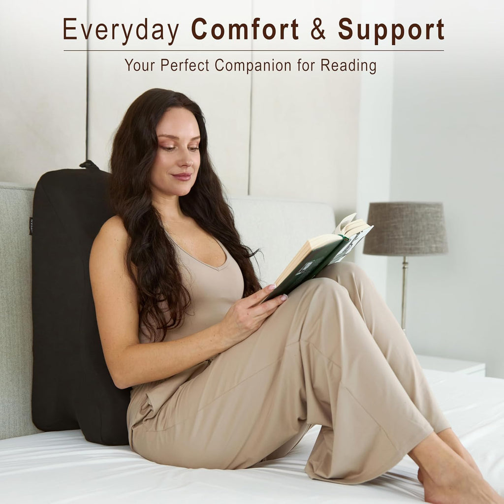 SYLLO Ergonomic Memory Foam Wedge Pillow | Multi-Functional 27° Angle Reading Pillow | Ideal Wedge Support for Back, Legs, Reading in Bed…