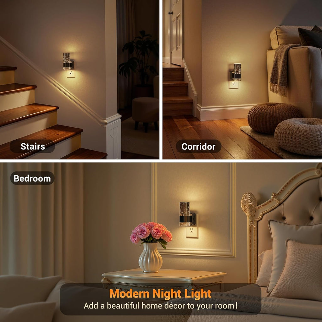 JandCase Night Lights Plug into Wall, Automatic LED Night Light with 0-100LM Dimmable, 3000K Plug in Night Lights with Auto Light Sensor…