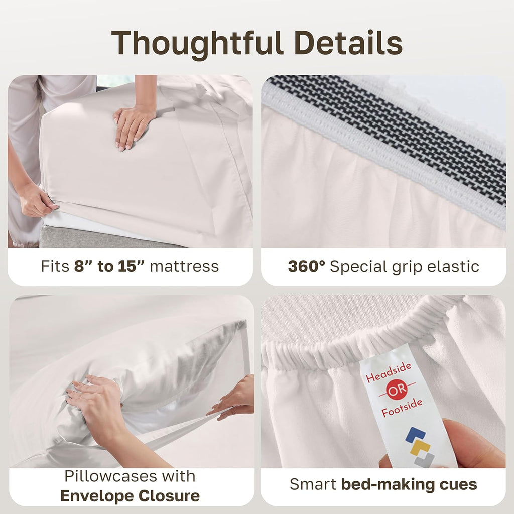 CaliforniaDesignDen California Design Den Full Size Bed Sheets Set - 100% Organic Cotton, Crisp Percale, Deep Pocket Sheets, Breathable and…