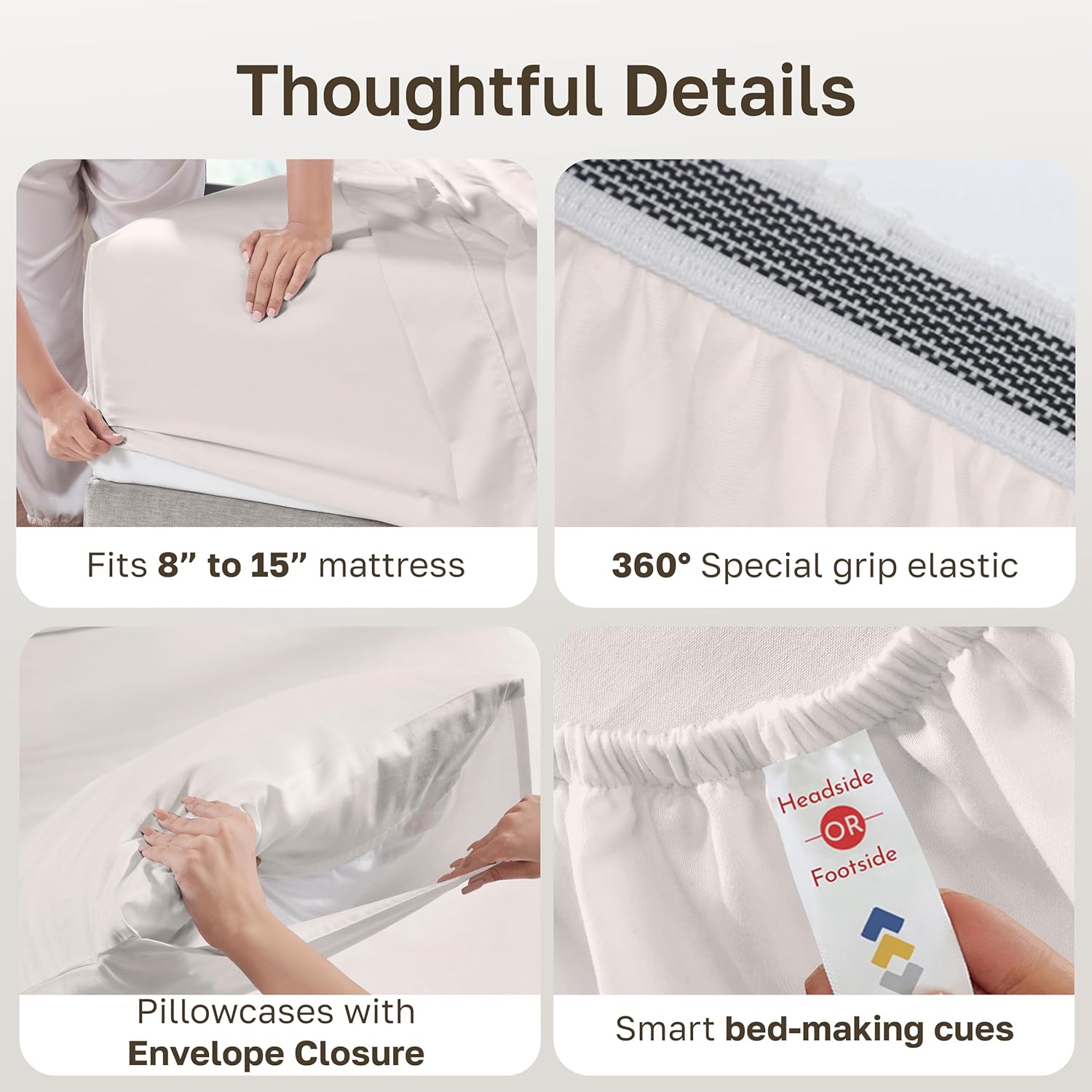 CaliforniaDesignDen California Design Den Full Size Bed Sheets Set - 100% Organic Cotton, Crisp Percale, Deep Pocket Sheets, Breathable and…