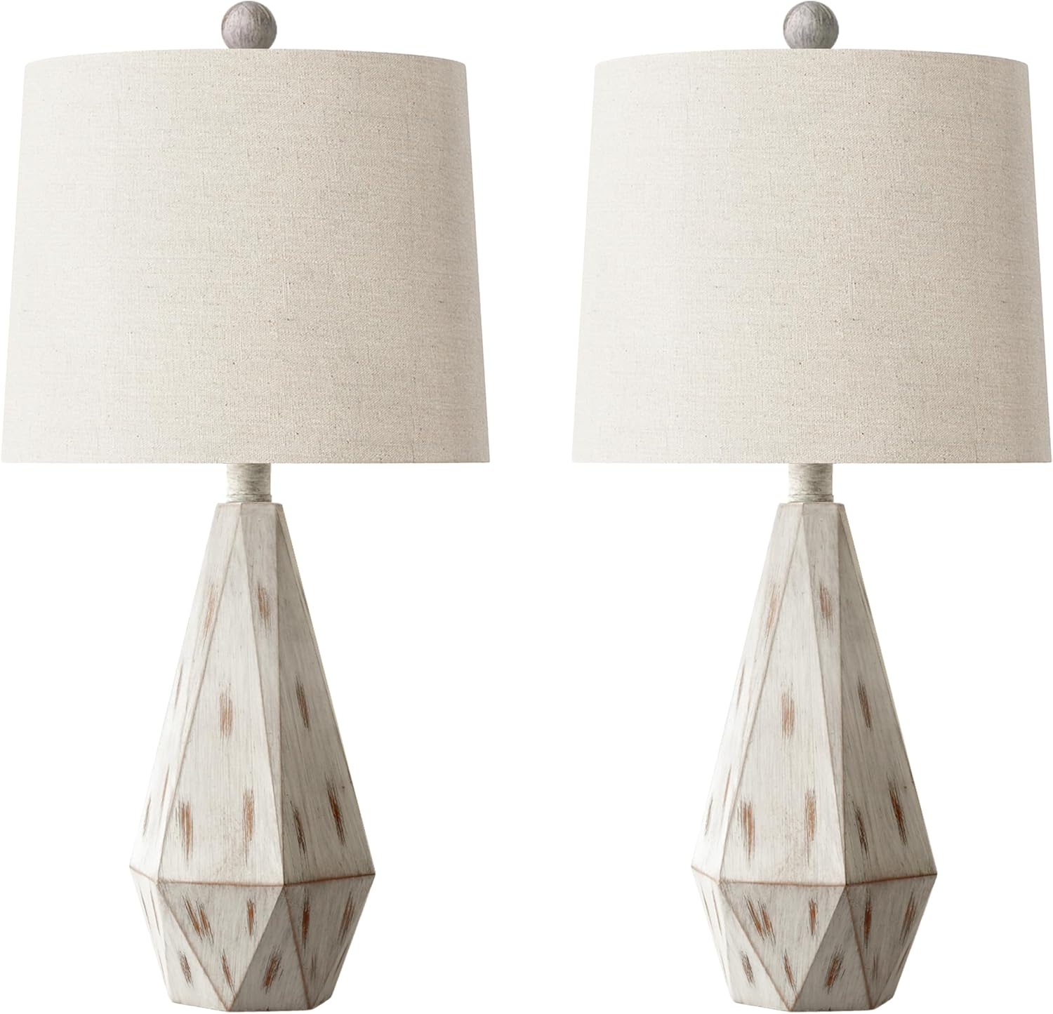 PoKat 23'' Farmhouse Table Lamps Set of 2, Beige Rustic Lamps for Living Bedroom Night Stands, Bedside Nightstands Living Room Table…