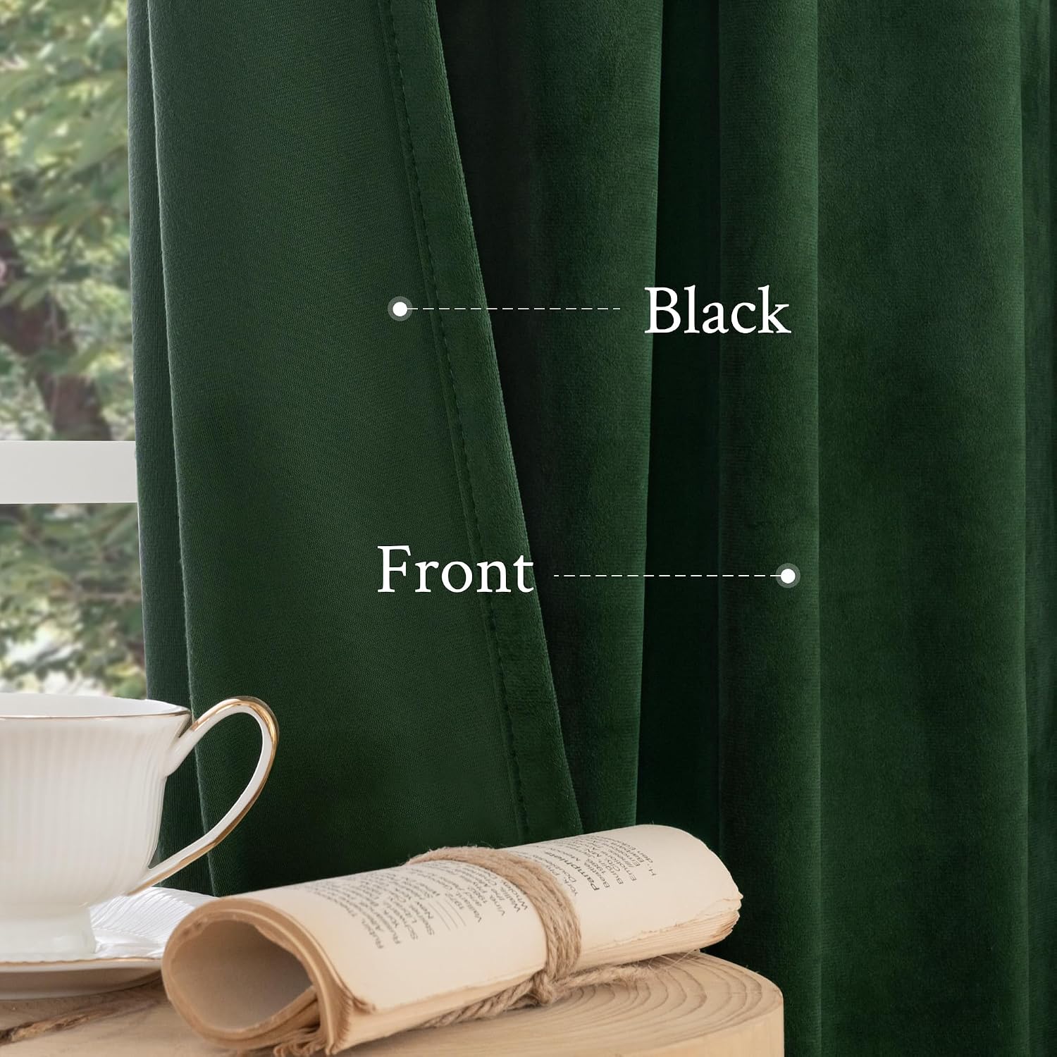 Lamit Emerald Green Velvet Curtains 96 Inch for Living Room, Thermal Insulated Room Darkening Drapes Noise Reducing Back Tab and Rod Pocket…