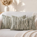 amoment a moment Boho Throw Pillow Covers Set of 2, Striped Decorative Rustic Farmhouse Pillow Cases, Aesthetic Modern Home Decor Couch Cushi…