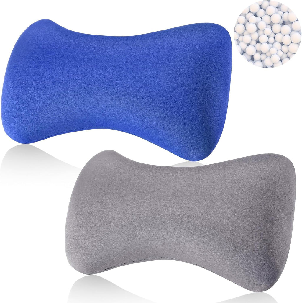 Thyle 2 Pack Bead Neck Pillow Small Bone Shape Neck Support Cushion for Bed Sofa Travel Soft Pillow for Home Sleeping Headrest and Lumbar…