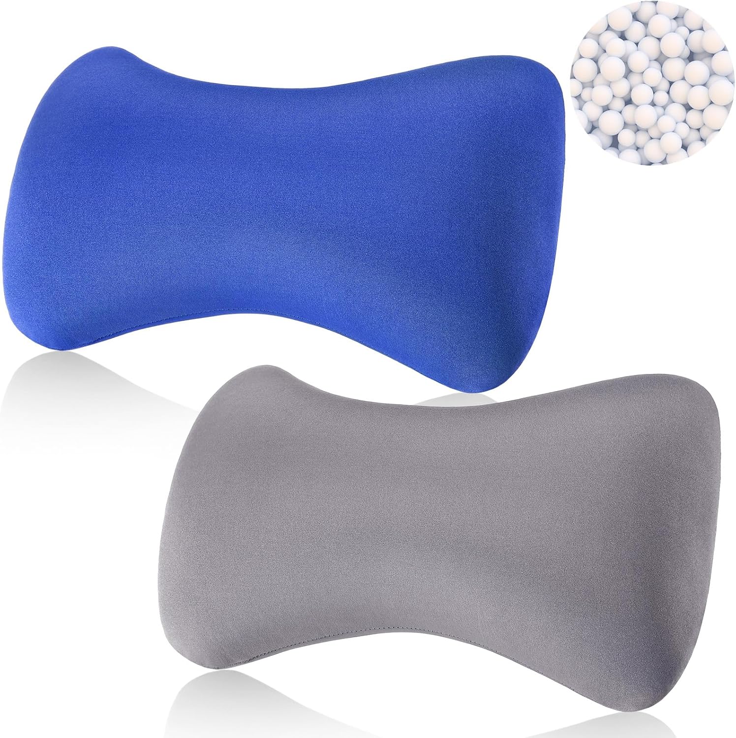 Thyle 2 Pack Bead Neck Pillow Small Bone Shape Neck Support Cushion for Bed Sofa Travel Soft Pillow for Home Sleeping Headrest and Lumbar…