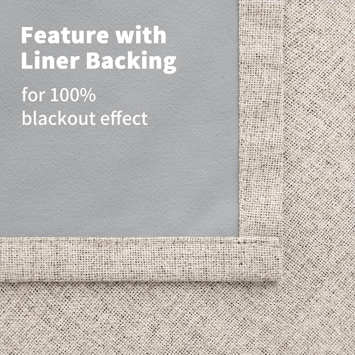 YoungsTex Oatmeal Linen Blackout Curtains 45 Inch Length for Bedroom Kitchen Window, Thermal Insulated Short Drapes with Grommet Heat Block…
