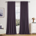 Guken 100% Blackout Curtains 84 Inch Length 2 Panels Set for Living Room Bedroom Back Tab Thermal Insulated Black Out Linen Drapes Room Dar…