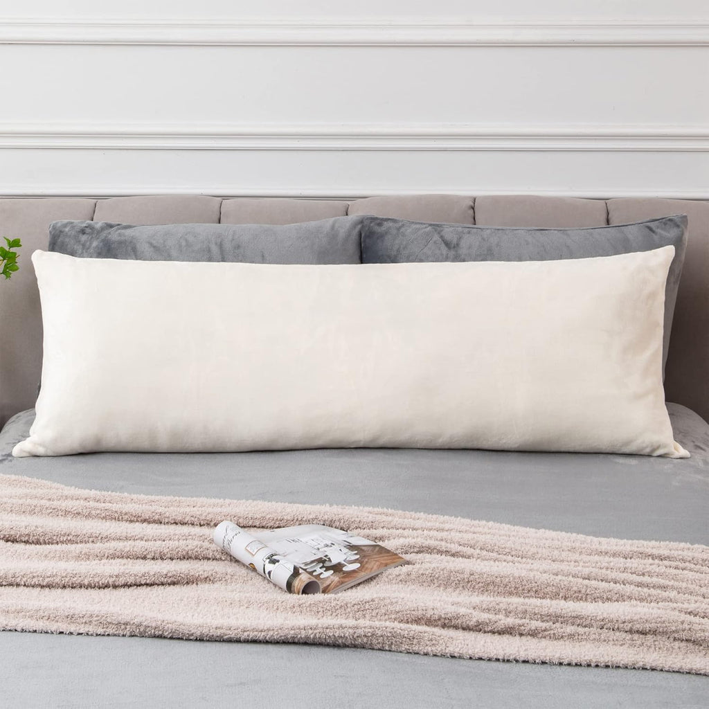 Bedelite Body Pillow Cover with Zipper Closure, Super Soft and Cozy Fuzzy Fleece Pillowcase 20 x 54 Inches, Luxury Fluffy Plush Long Body P…