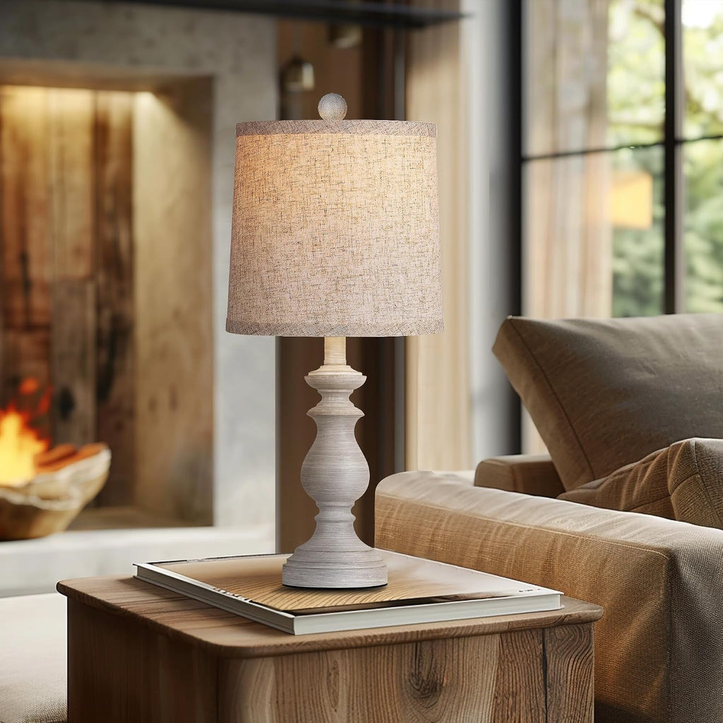PARTPHONER Traditional Table Lamp Set of 2, Rustic Farmhouse Table Lamps for Living Room Bedroom, 22" Bedside Desk Lamps Vintage…