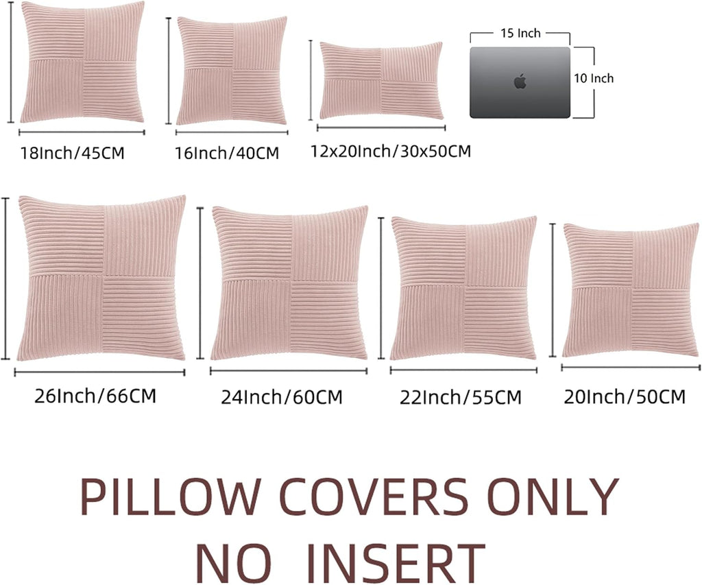 Fancy Homi 2 Packs Blush Pink Decorative Throw Pillow Covers 16x16 Inch for Living Room Couch Bed, Rustic Farmhouse Boho Home Decor, Soft…