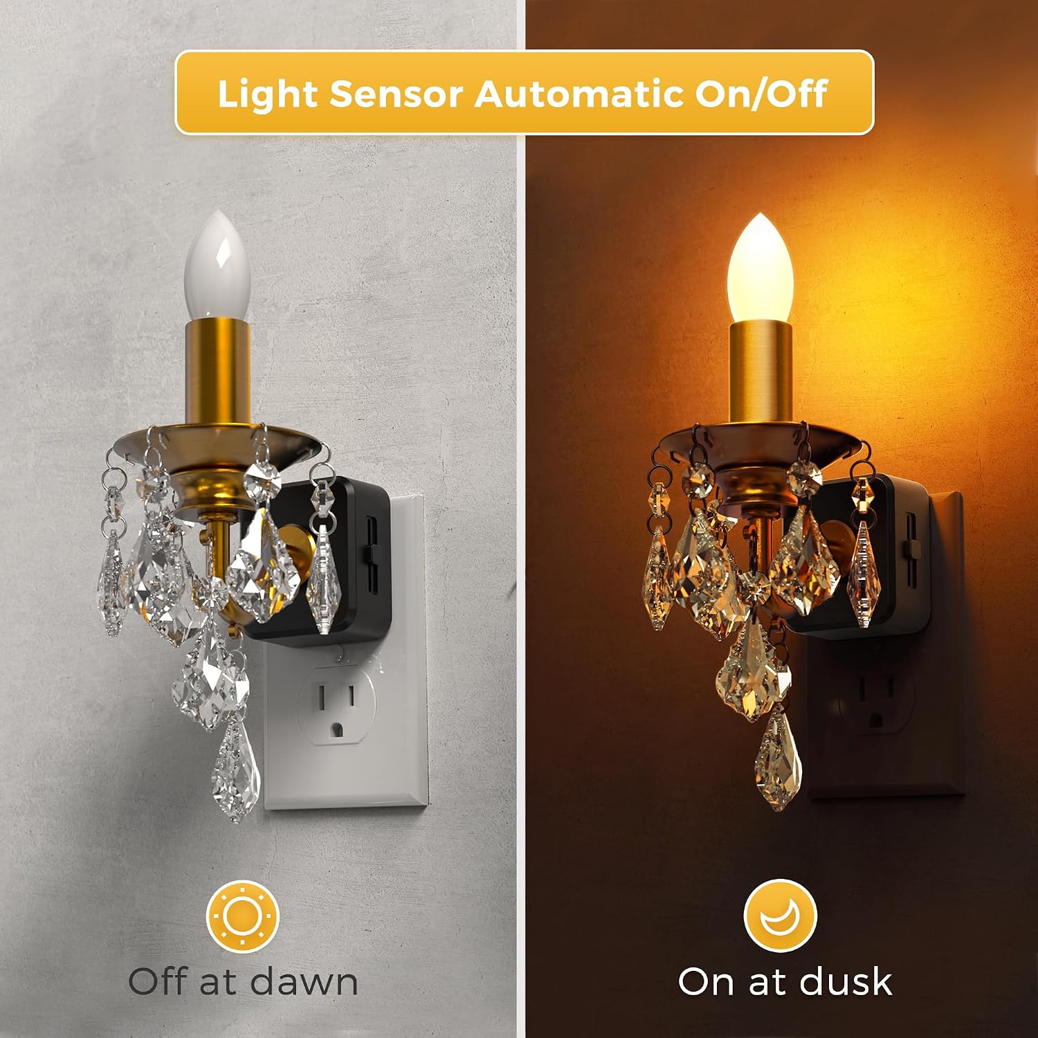 L LOHAS LED Candle Night Light, Night Lights Plug into Wall, LED Candle Night Light with Light Sensor, 0-100LM Dimmable Nightlight, for…
