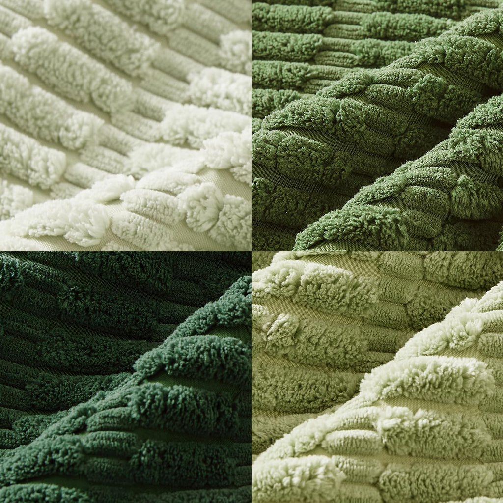 MIULEE Soft Corduroy Spring Throw Pillow Covers Set of 4 Forest Green 20x20 Inch Modern Farmhouse Boho Decorative Accent Cushion Covers…