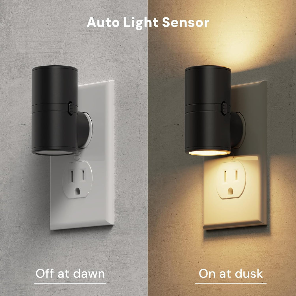 L LOHAS LED Night Light, Night Lights Plug into Wall, Light Sensor, 2 Level Brightness, Soft White 3000K, Mini Rotating Nightlight Plug…