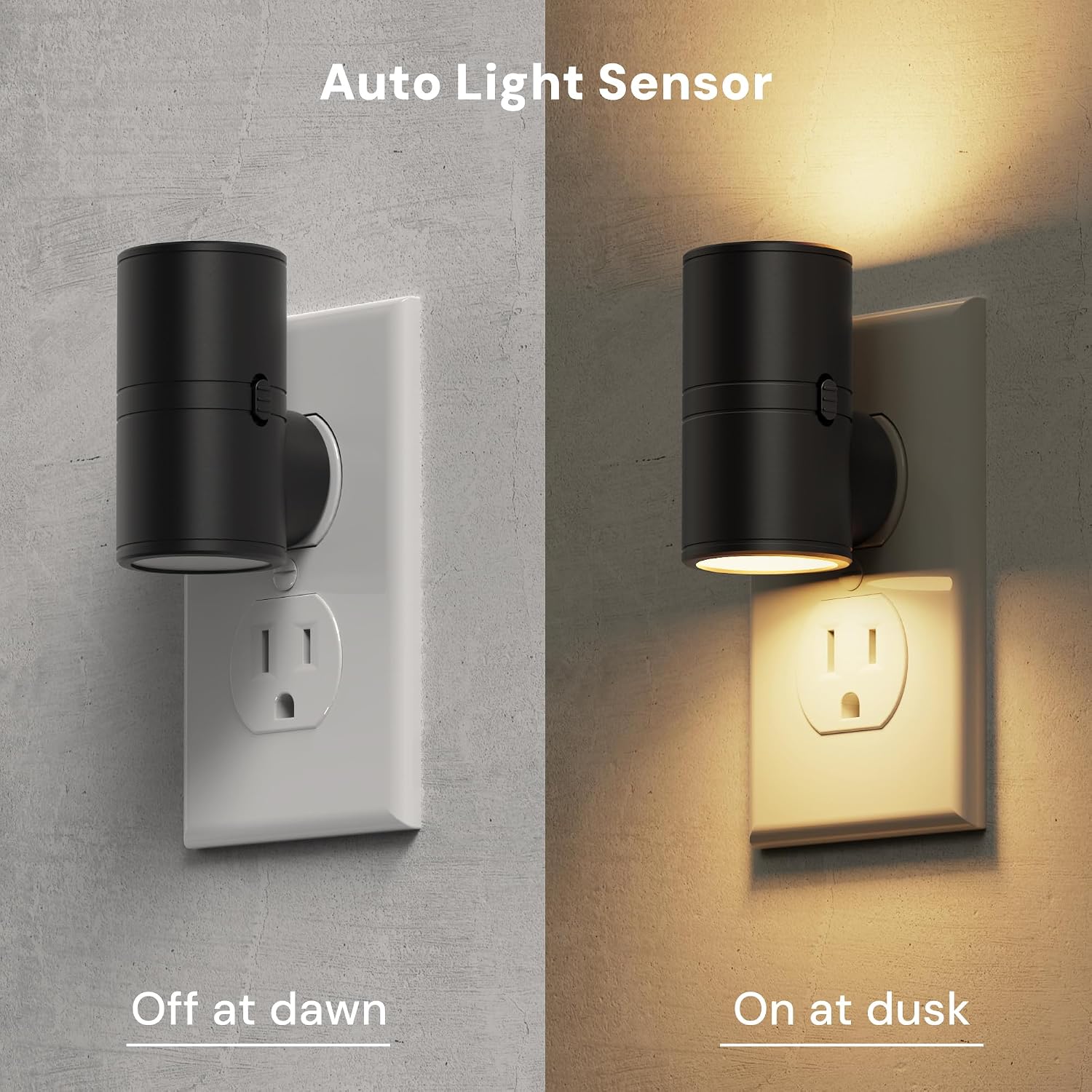 L LOHAS LED Night Light, Night Lights Plug into Wall, Light Sensor, 2 Level Brightness, Soft White 3000K, Mini Rotating Nightlight Plug…