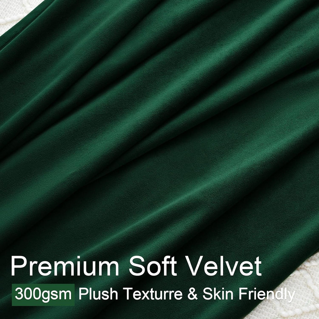 Drapenova 108 Inch Long Hunter Green Velvet Curtains for Living Room Bedroom Large Window Pinch Pleated Blackout Soundproof Cold Blo…