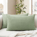 Softalker Throw Pillow Covers 12x20 Inch, Set of 2, Soft Corduroy Boho Stripe Decorative Pillow Cover, Couch Fluffy Pillow Cover for…