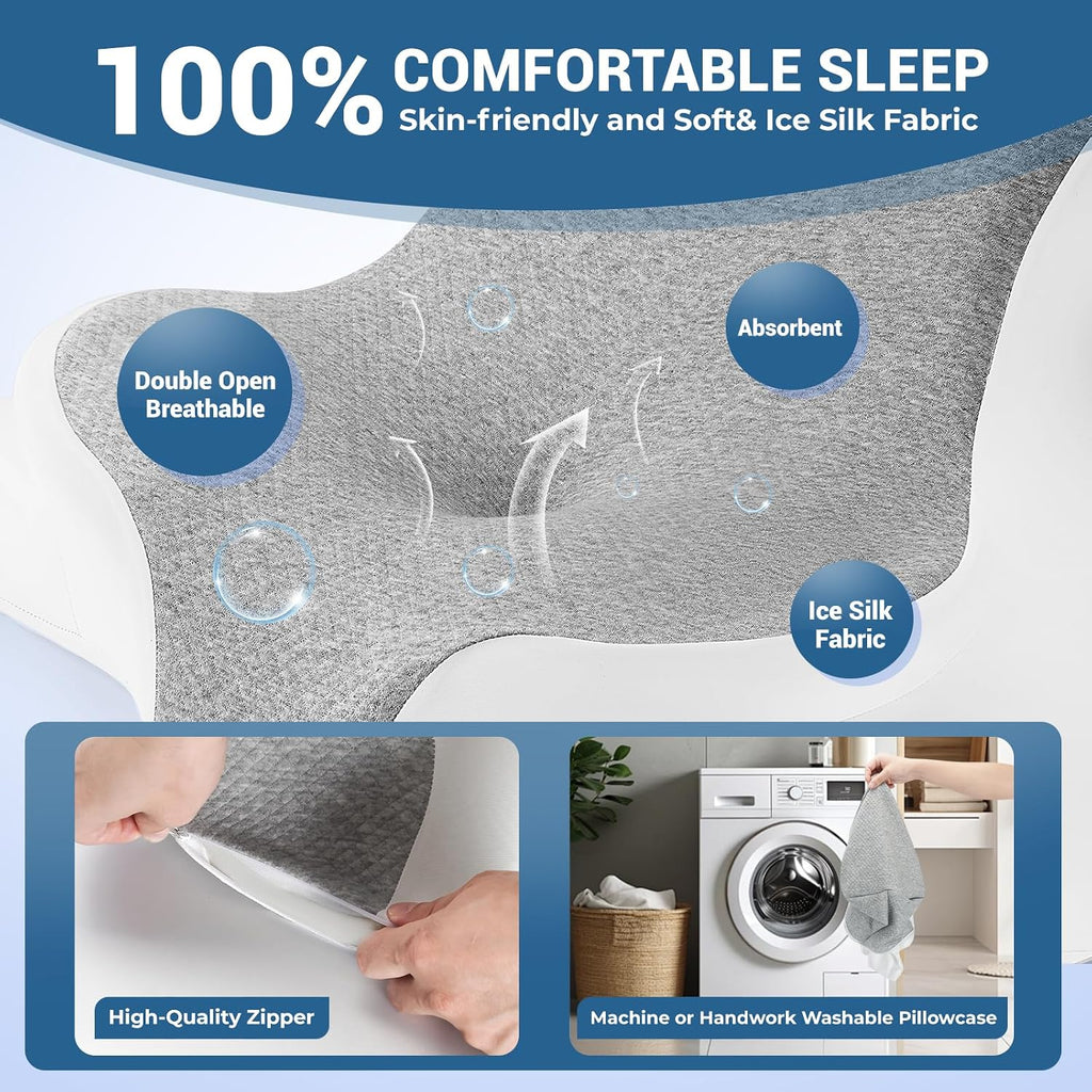 Wogahev Reading Pillow for Bed, Lying, Leaning and Prone, Ergonomic Memory Foam Bed Wedge Pillow for Headboard, Chin & Back Support Pillows…