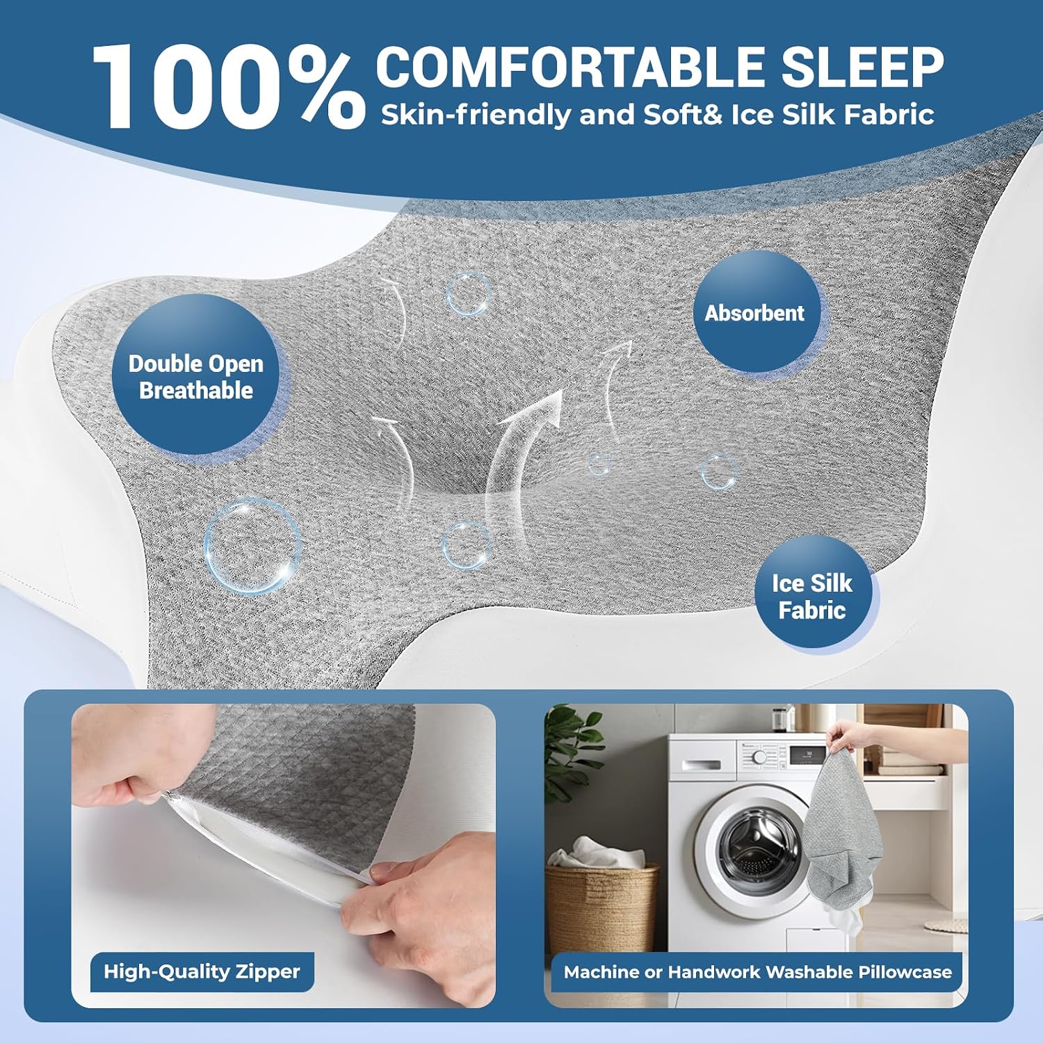 Wogahev Reading Pillow for Bed, Lying, Leaning and Prone, Ergonomic Memory Foam Bed Wedge Pillow for Headboard, Chin & Back Support Pillows…