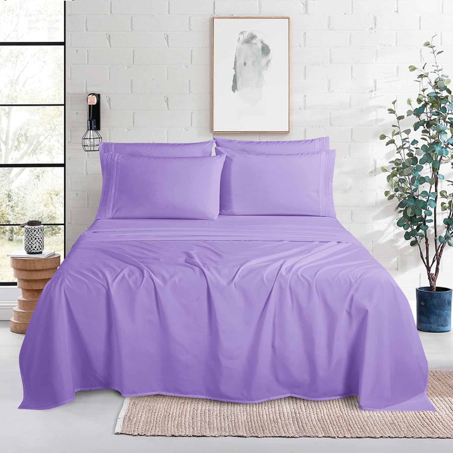 MocassiLuxuryBedding Mocassi Luxury 4-Piece Sheet Set, Ultra Soft 1800 Hotel Quality Microfiber Sheet Set, Fits Mattresses Up to 18 to 24 I…