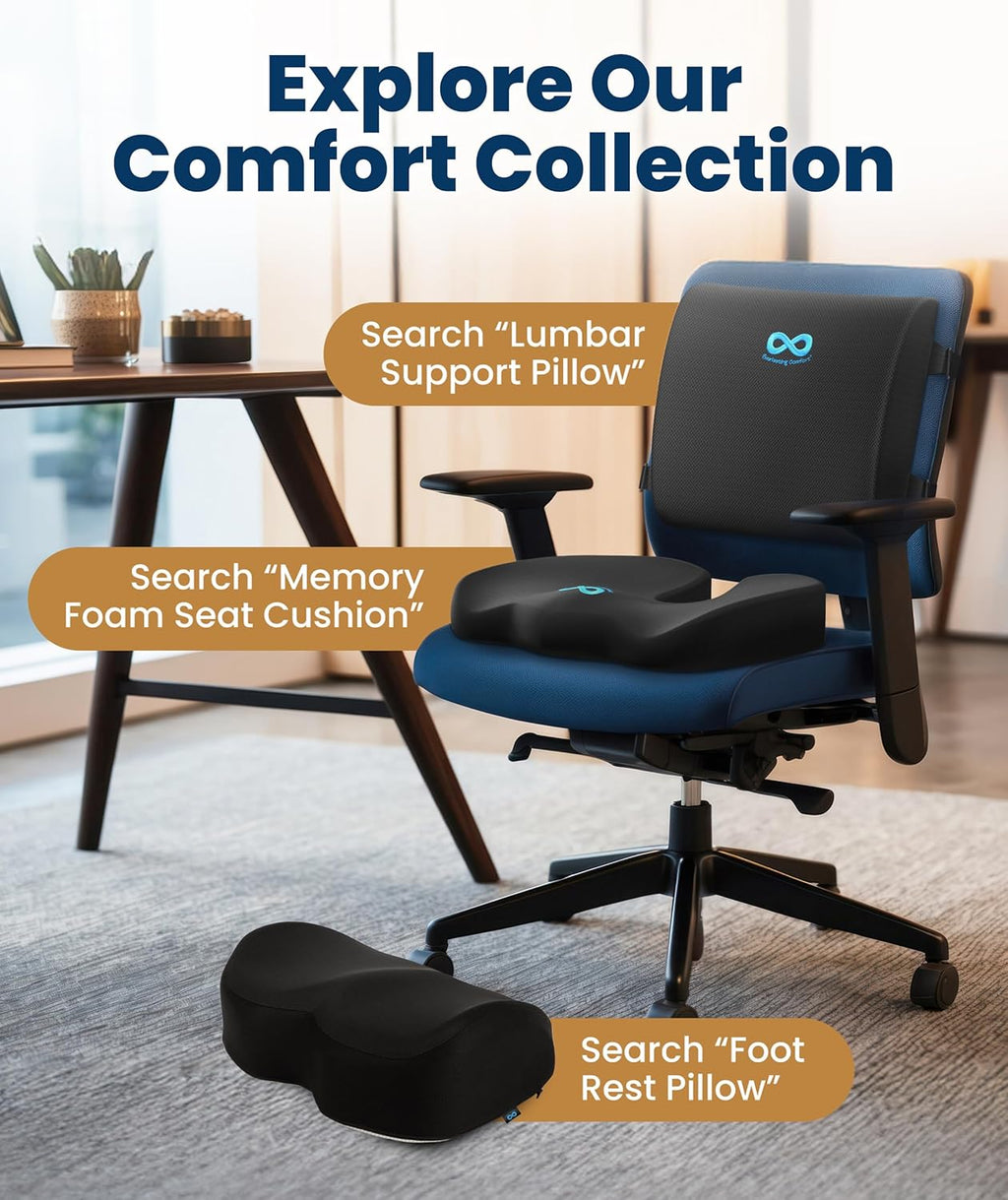 EverlastingComfort Everlasting Comfort Memory Foam Seat Cushion for Office Chairs & Car - Ergonomic Office Desk Accessories - Cushions for…