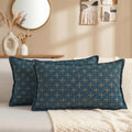 AVOINcolorlife AVOIN colorlife Pack of 2 Decorative Throw Pillow Covers 20x12 Inch, Flange Edges Woven Textured Cushion Case Home Decor for…