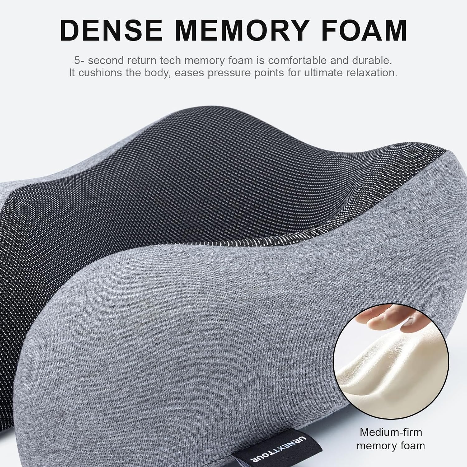Urnexttour Travel Pillow for Airplane Memory Foam Neck Pillow, Soft & Support Travel Pillow for Travelling, Sleeping Rest, Car, Train and H…