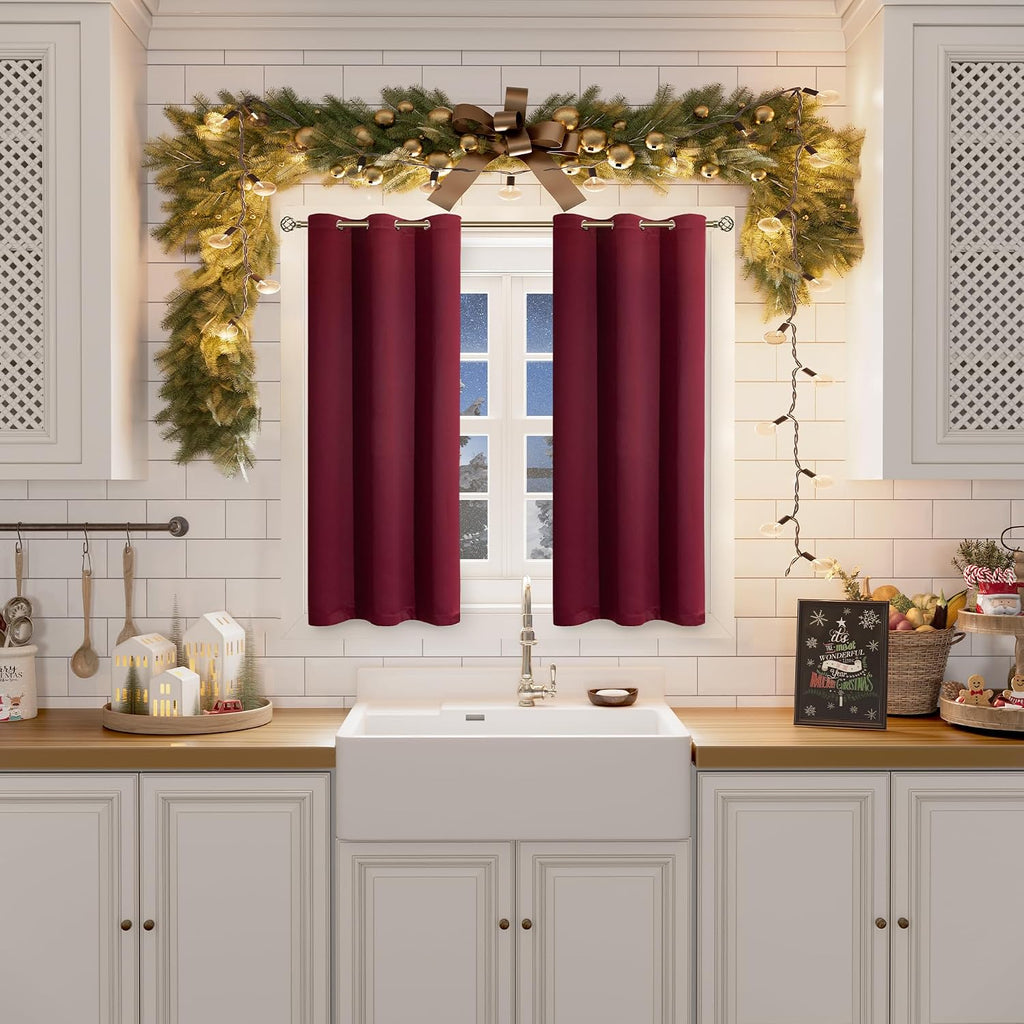 BGment Blackout Curtains for Bedroom - Grommet Thermal Insulated Room Darkening Curtains for Living Room, Set of 2 Panels (38 x 45 Inch, Bu…