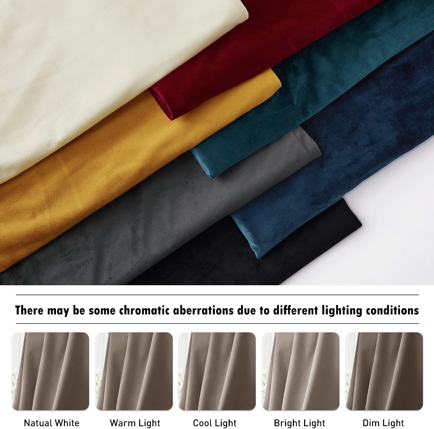 Rybhome RYB HOME Taupe Velvet Curtains for Bedroom Living Room, Thermal Insulated Privacy UV Heat Blocking Luxurious Soft Rod Pocket Back T…