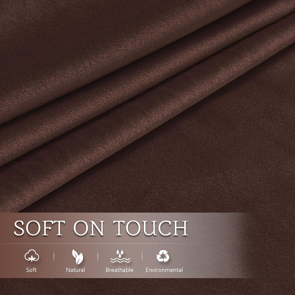 StangH Brown Velvet Body Pillow Cover 20x54 Inches, Super Soft Cozy Luxury Fuzzy Flannel Long Pillowcase with Zipper, Decorative Pillow Cas…