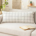 Boho Decor Cream White Long Lumbar Pillow Cover 14x36 Decorative Pillows for Bed, 14 x 36 White Pillow Cover Small Body Pillows, Modern…