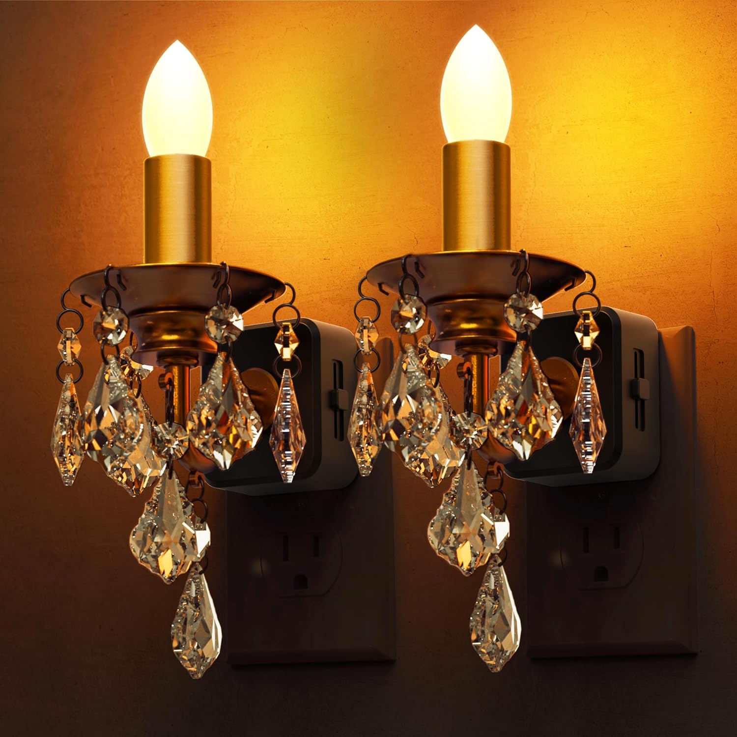 L LOHAS LED Flameless Candle Night Light, 2 Pack Night Lights Plug into Wall, LED Candle Night Light with Light Sensor, 0-100LM Dimmable…