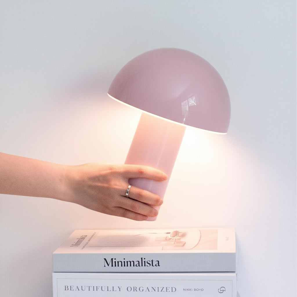 Brightech Celia Mood Lamp – 10" Touch-Controlled Mushroom Table Lamp, Cordless & Dimmable LED, Portable & Rechargeable Bedside Night Light,…