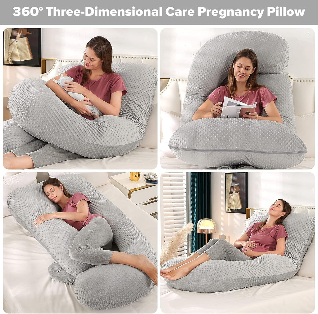 U-Shaped Full Body Pregnancy Pillow for Sleeping – 57" Maternity Pillow with Removable Cover, Support for Back, Legs, Belly & Hips…