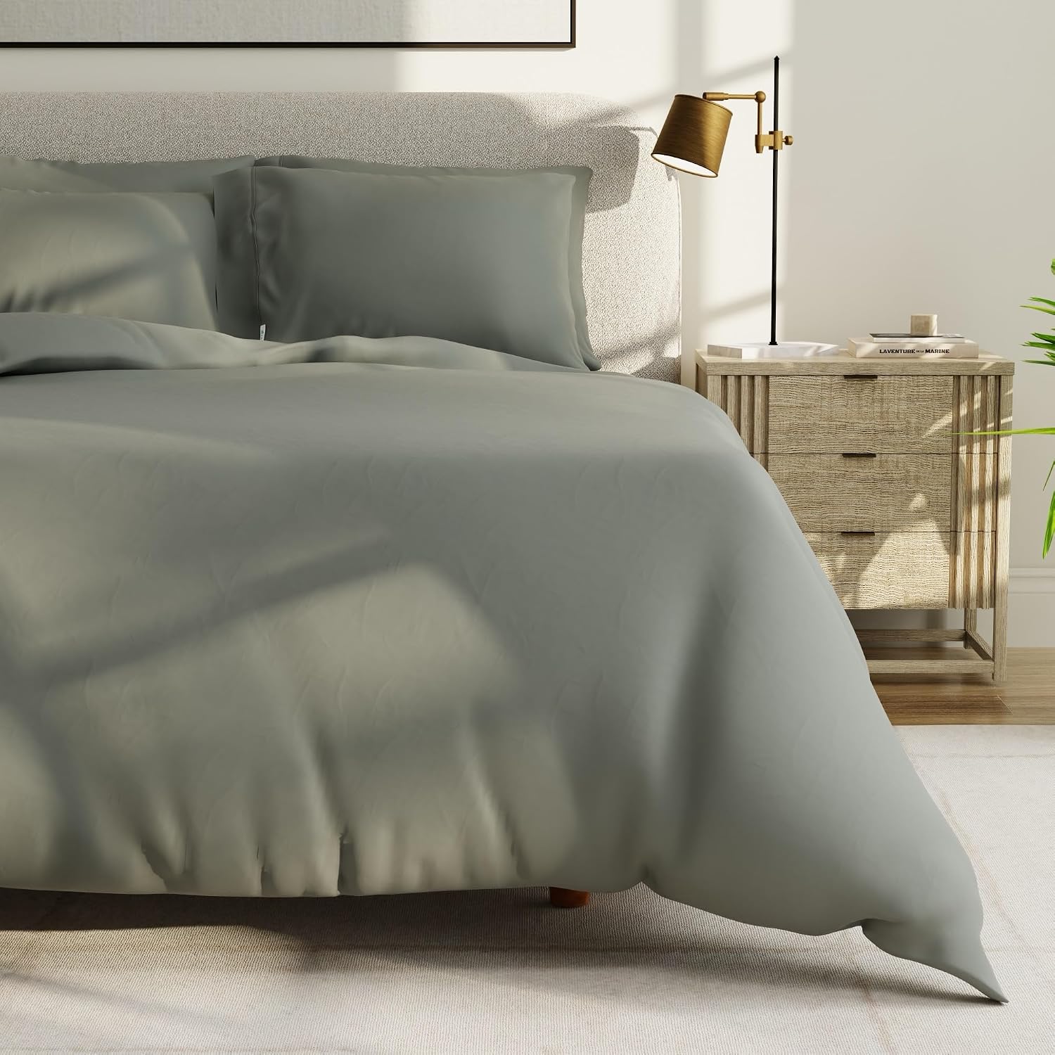 QuickZip Sateen Pillow Case Standard/Queen Size (20” X 32”) Pillowcases, Set of 2, 100% Cotton Pillow Covers with Envelope Closure, Slate…