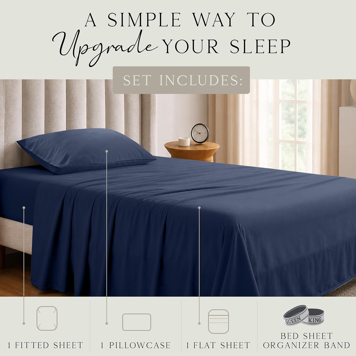 KARISSA MAE Pure Viscose from Bamboo Twin XL Size Sheet Set | 100% FSC Certified | Luxuriously Soft | Cooling | 18" Deep Pocket w/Corner…