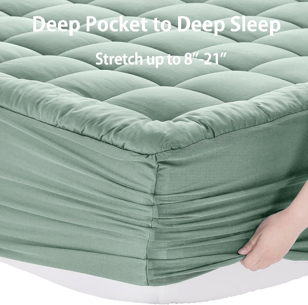 EASELAND Twin Size Mattress Pad Pillow Top Mattress Cover Quilted Fitted Mattress Protector Single 8-21" Deep Pocket Cooling Mattress…