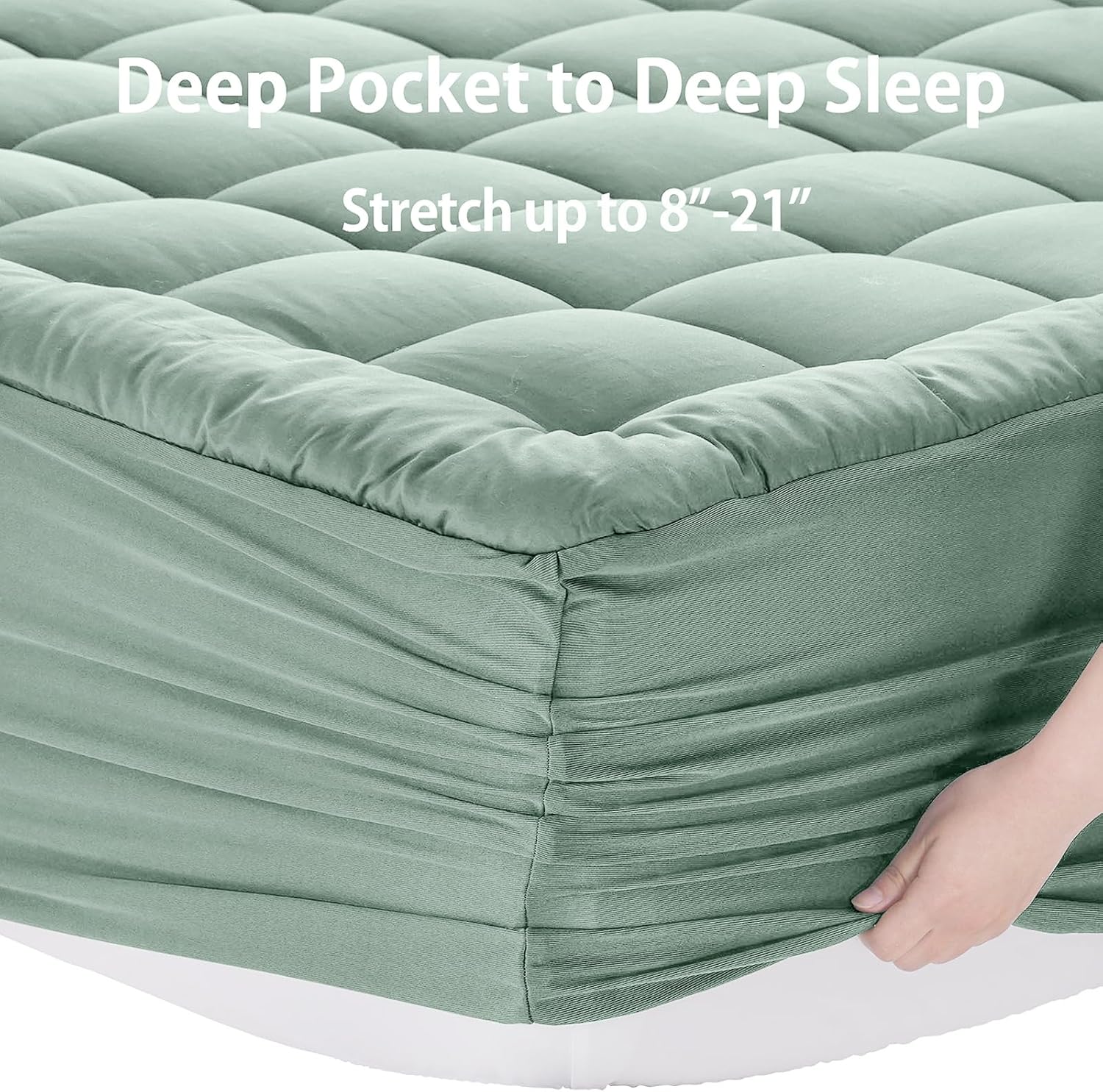 EASELAND Queen Size Mattress Pad Pillow Top Mattress Cover Quilted Fitted Mattress Protector 8-21" Deep Pocket Cooling Mattress Topper…