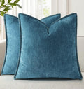 decorUhome Summer Chenille Soft Cozy Throw Pillow Covers 26x26 Set of 2, Modern Farmhouse Boho Velvet Decorative Euro Sham Pillow Cases wit…