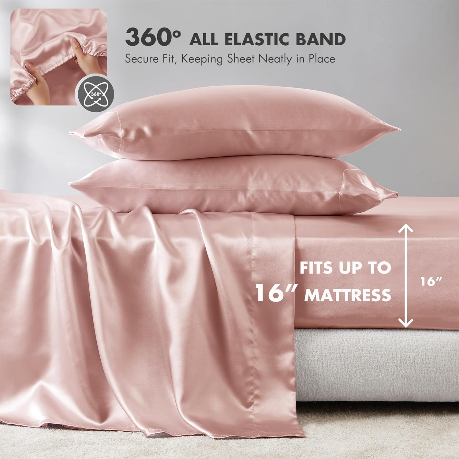 Madisonpark Madison Park Essentials Queen Free Luxurious 6 Piece Sheet Set MPE20-773