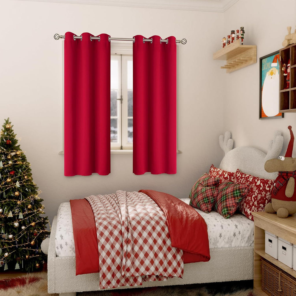 BGment Christmas Room Darkening Curtains 63 Inches Long - Grommet Thermal Insulated Drapes Window Treatment Curtains for Bedroom, 2 Panels,…